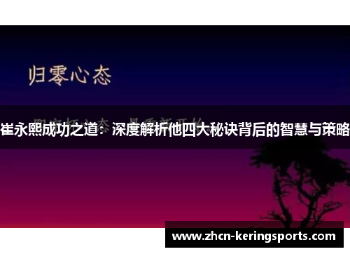 崔永熙成功之道：深度解析他四大秘诀背后的智慧与策略