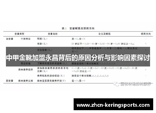 中甲金靴加盟永昌背后的原因分析与影响因素探讨